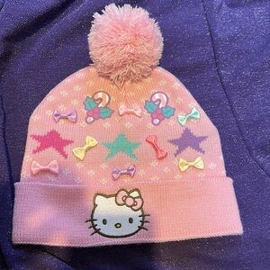 Hello Kitty Pink Pastel Christmas Pom Beanie